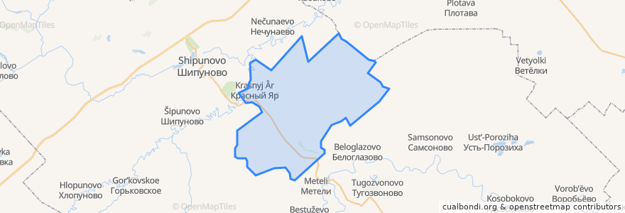 Mapa de ubicacion de Краснояровский сельсовет.