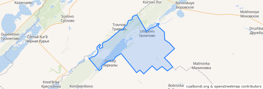 Mapa de ubicacion de Урлаповский сельсовет.