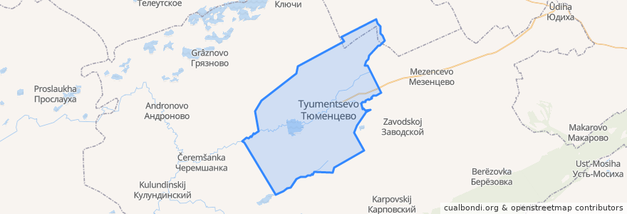 Mapa de ubicacion de Тюменцевский сельсовет.