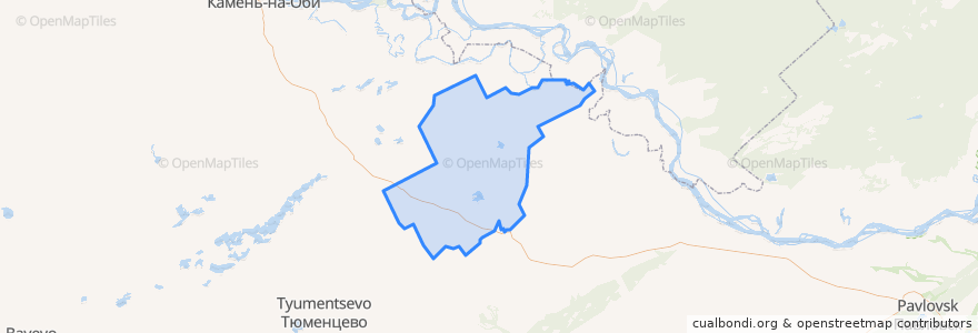 Mapa de ubicacion de Крутишинский сельсовет.