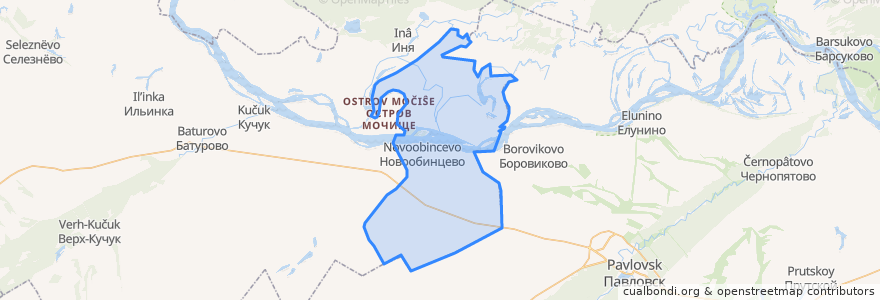 Mapa de ubicacion de Новообинцевский сельсовет.