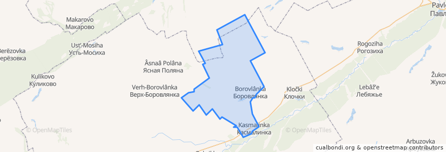 Mapa de ubicacion de Боровлянский сельсовет.