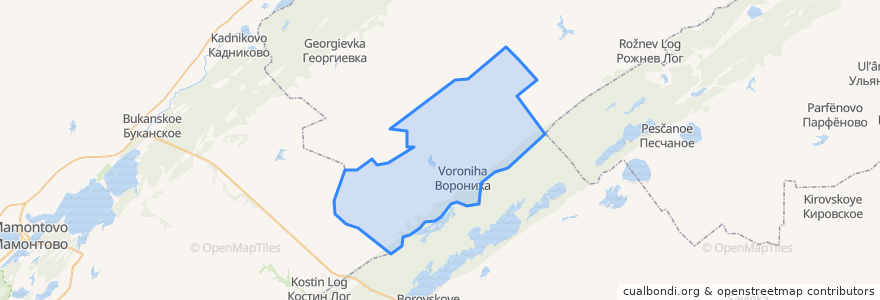 Mapa de ubicacion de Воронихинский сельсовет.