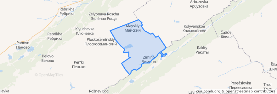 Mapa de ubicacion de Зиминский сельсовет.