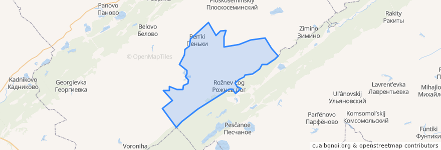 Mapa de ubicacion de Рожне-Логовской сельсовет.