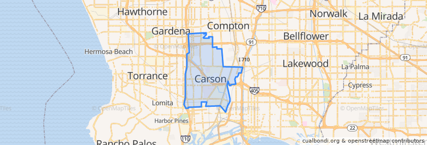 Mapa de ubicacion de Carson.