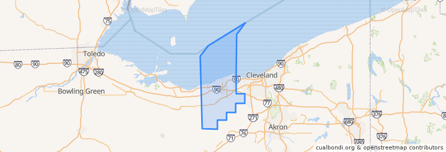 Mapa de ubicacion de Lorain County.