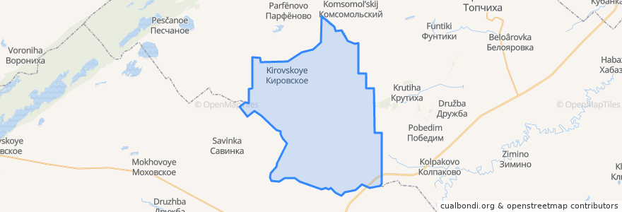 Mapa de ubicacion de Кировский сельсовет.