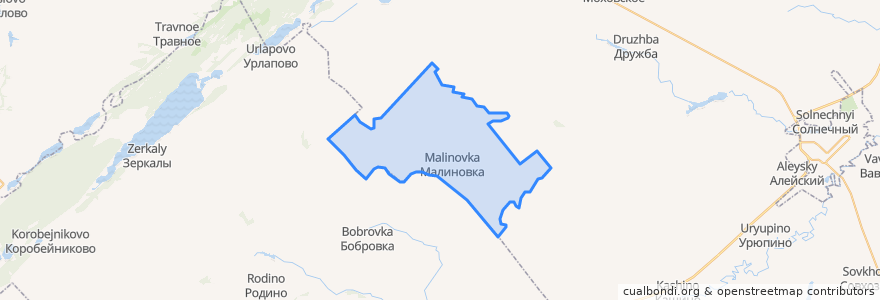 Mapa de ubicacion de Малиновский сельсовет.