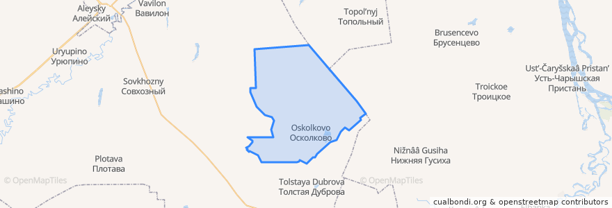 Mapa de ubicacion de Осколковский сельсовет.