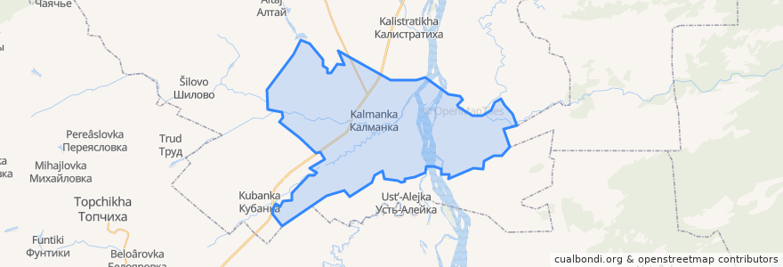 Mapa de ubicacion de Калманский сельсовет.