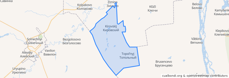 Mapa de ubicacion de Кировский сельсовет.