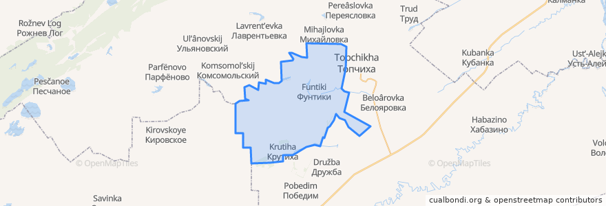 Mapa de ubicacion de Фунтиковский сельсовет.