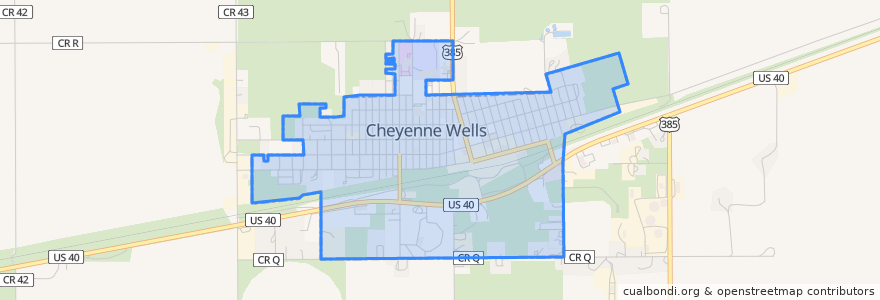 Mapa de ubicacion de Cheyenne Wells.