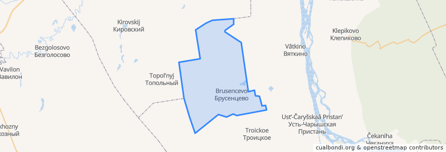 Mapa de ubicacion de Брусенцевский сельсовет.