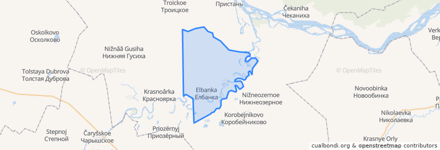 Mapa de ubicacion de Елбанский сельсовет.