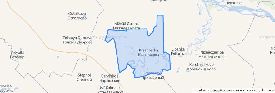 Mapa de ubicacion de Красноярский сельсовет.