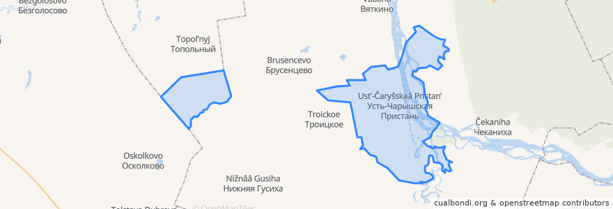 Mapa de ubicacion de Усть-Пристанский сельсовет.