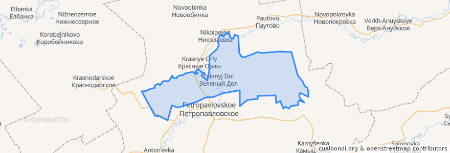 Mapa de ubicacion de Зеленодольский сельсовет.