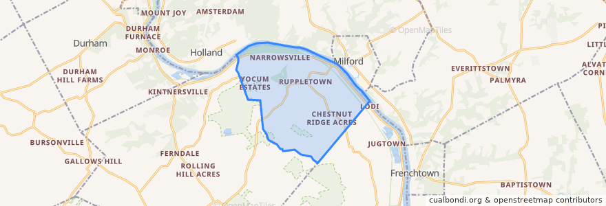 Mapa de ubicacion de Bridgeton Township.