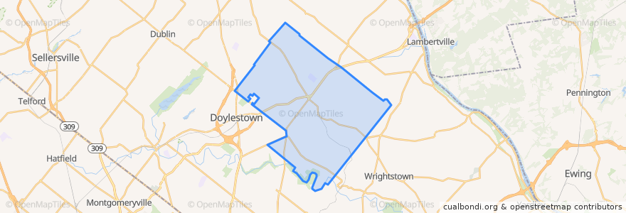 Mapa de ubicacion de Buckingham Township.