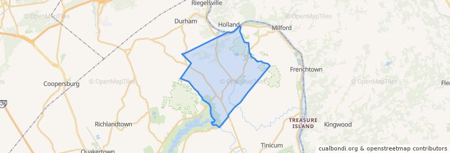 Mapa de ubicacion de Nockamixon Township.