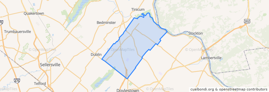 Mapa de ubicacion de Plumstead Township.