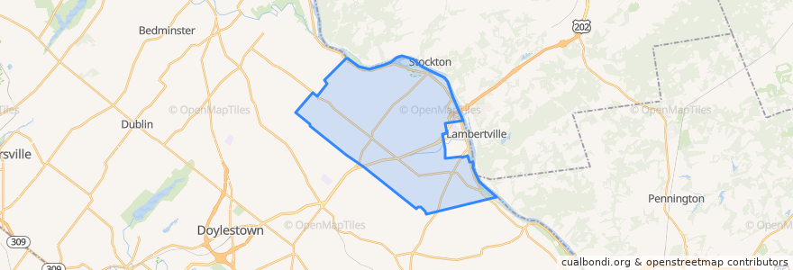 Mapa de ubicacion de Solebury Township.