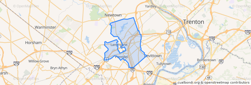 Mapa de ubicacion de Middletown Township.