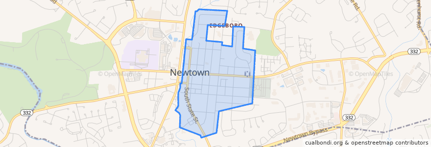 Mapa de ubicacion de Newtown.