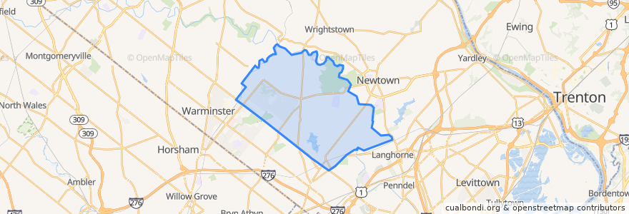 Mapa de ubicacion de Northampton Township.