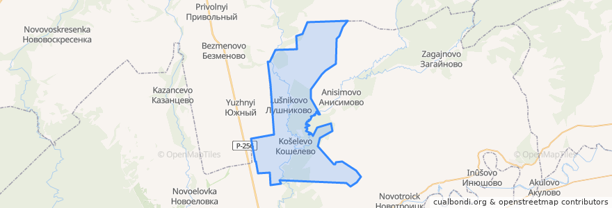 Mapa de ubicacion de Лушниковский сельсовет.