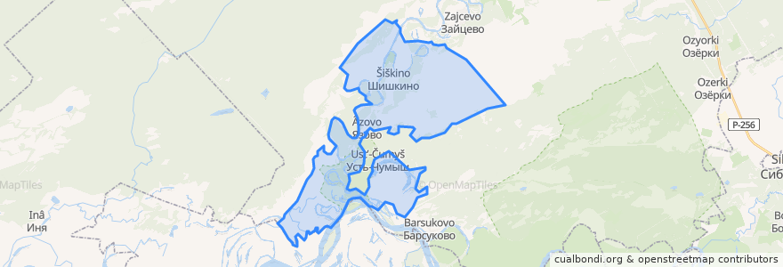 Mapa de ubicacion de Шишкинский сельсовет.