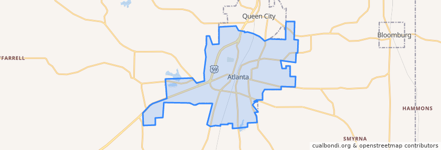 Mapa de ubicacion de Atlanta.
