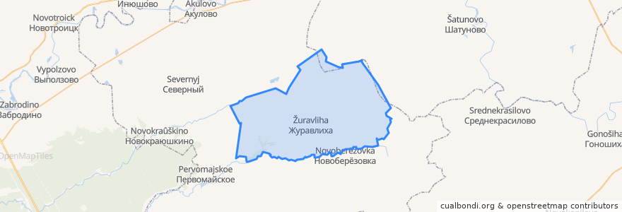 Mapa de ubicacion de Журавлихинский сельсовет.