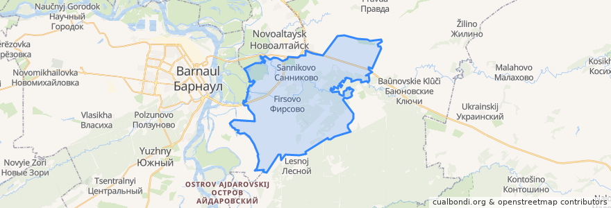 Mapa de ubicacion de Санниковский сельсовет.