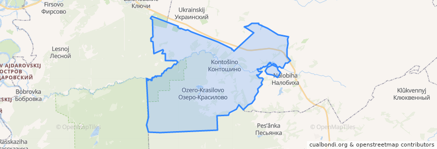 Mapa de ubicacion de Контошинский сельсовет.