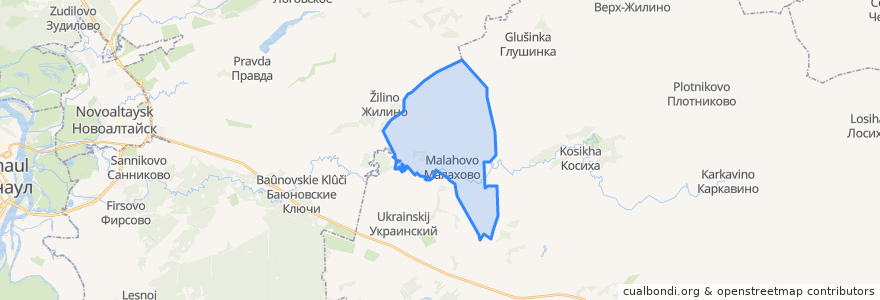 Mapa de ubicacion de Малаховский сельсовет.