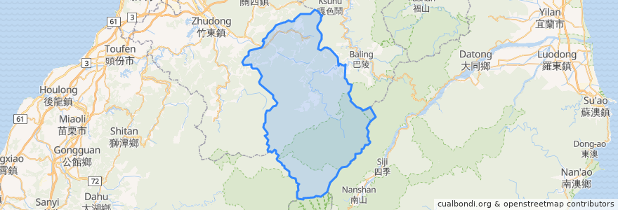 Mapa de ubicacion de 尖石鄉.