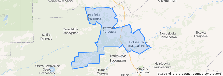 Mapa de ubicacion de Петровский сельсовет.