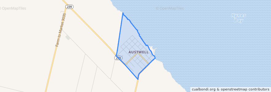 Mapa de ubicacion de Austwell.
