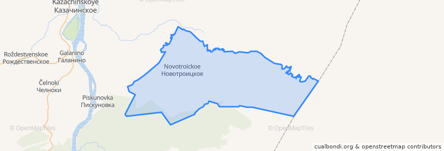 Mapa de ubicacion de Новотроицкий сельсовет.