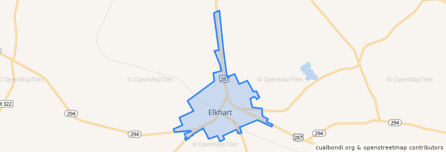 Mapa de ubicacion de Elkhart.