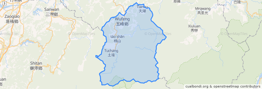 Mapa de ubicacion de Wufeng.