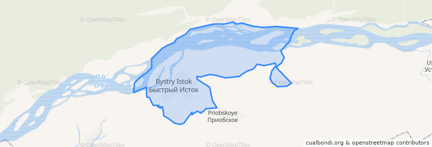 Mapa de ubicacion de Быстроистокский сельсовет.