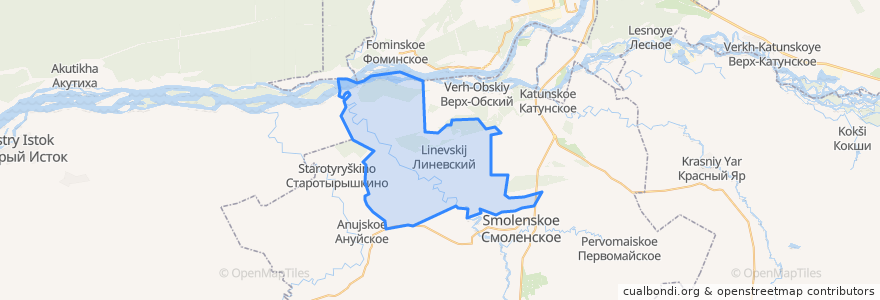 Mapa de ubicacion de Линёвский сельсовет.