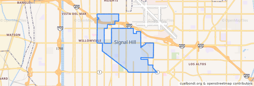 Mapa de ubicacion de Signal Hill.