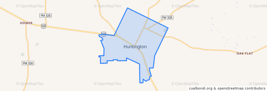 Mapa de ubicacion de Huntington.