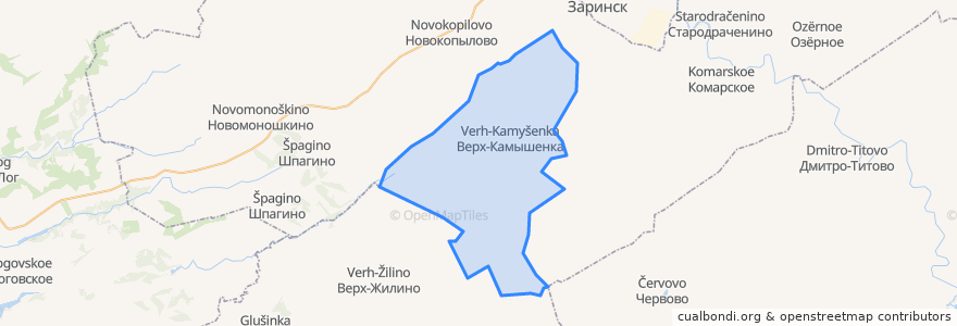 Mapa de ubicacion de Верх-Камышенский сельсовет.