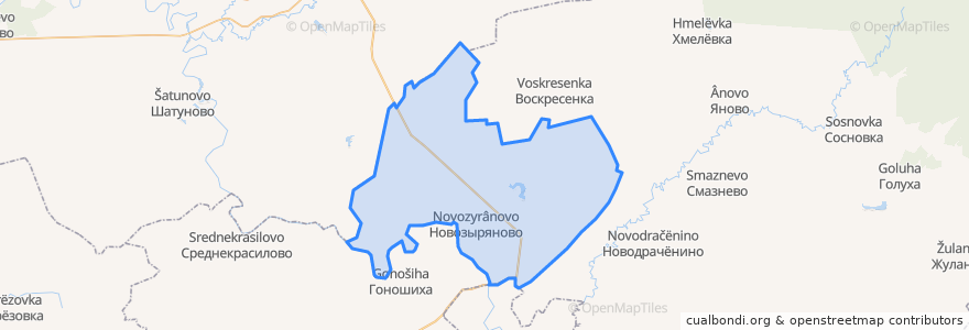 Mapa de ubicacion de Новозыряновский сельсовет.